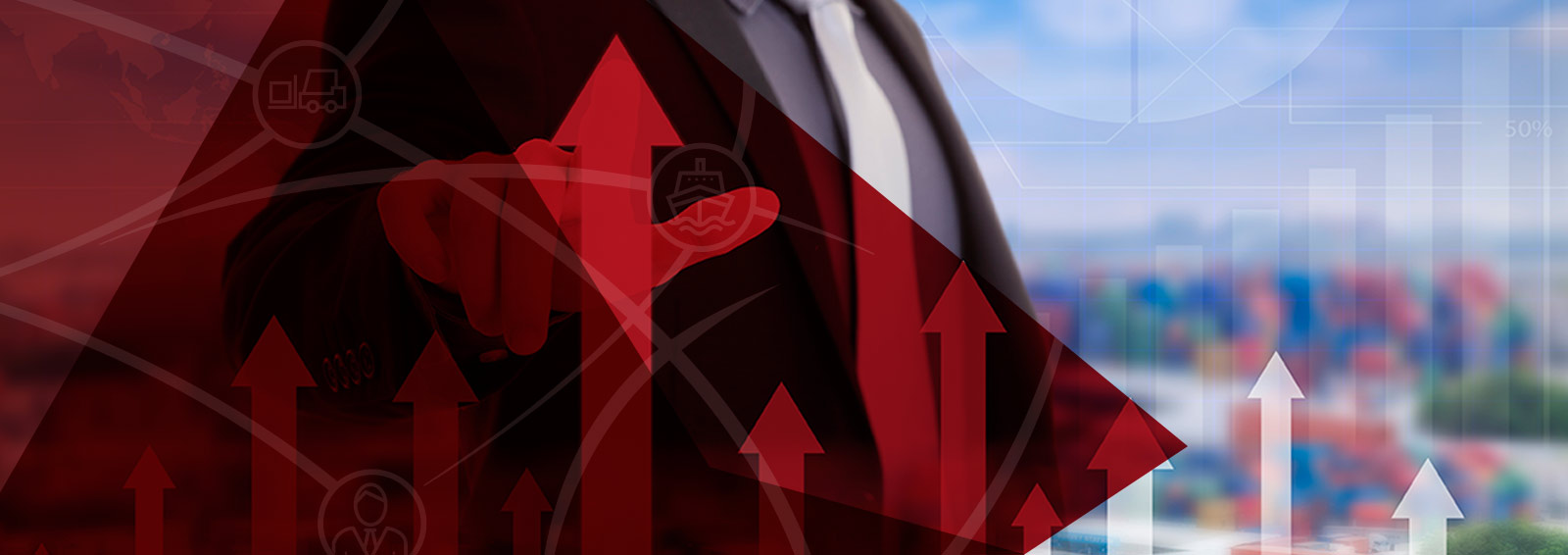 Banner servicios financieros Foto grafico de flechas hacia arriba