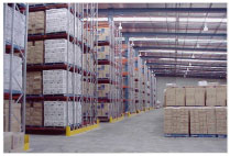 Photo of internal infrastructure stacking of boxes Photo internal warehouse