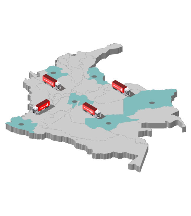 Mapa con camiones